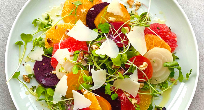 Beet & Citrus Salad With Shaved Toscano And Thyme