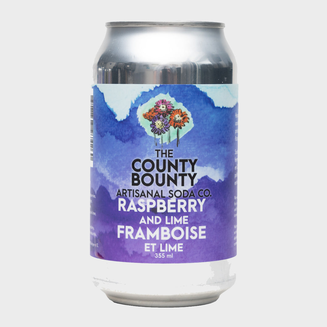 Artisanal Soda, Raspberry and Lime (355mL can)
