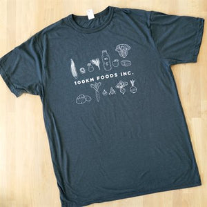 100km Foods Apparel (Men's/Unisex T-Shirt in Charcoal)