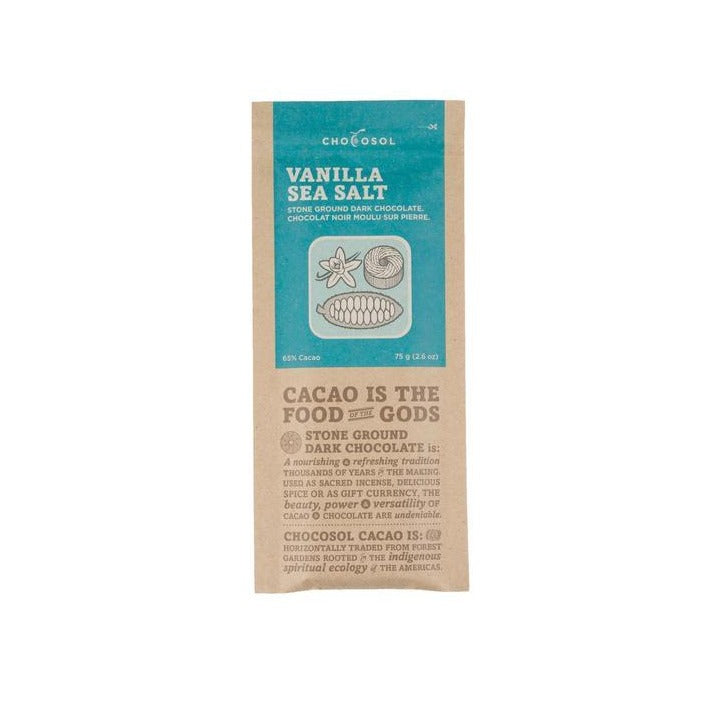 Vanilla Sea Salt, ChocoSol Chocolate (65% Cocoa - 75g)
